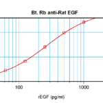 To detect Rat EGF by sandwich ELISA (using 100 ul/well antibody solution) a concentration of 0.25 – 1.0 ug/ml of this antibody is required. This biotinylated polyclonal antibody, in conjunction with ProSci’s Polyclonal Anti-Rat EGF (38-210) as a capture antibody, allows the detection of at least 0.2 – 0.4 ng/well of recombinant Rat EGF.