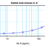 To detect Human IL-8 by sandwich ELISA (using 100 ul/well antibody solution) a concentration of 0.5 - 2.0 ug/ml of this antibody is required. This antigen affinity purified antibody, in conjunction with ProSci’s Biotinylated Anti-Human IL-8 (XP-5199Bt) as a detection antibody, allows the detection of at least 0.2 - 0.4 ng/well of recombinant Human IL-8.