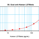 To detect Human LD78-beta by sandwich ELISA (using 100 ul/well antibody solution) a concentration of 0.25 – 1.0 ug/ml of this antibody is required. This biotinylated polyclonal antibody, in conjunction with ProSci’s Polyclonal Anti-Human LD78-beta (XP-5209) as a capture antibody, allows the detection of at least 0.2 – 0.4 ng/well of recombinant Human LD78-beta.