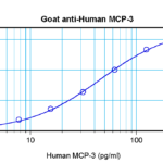 To detect hMCP-3 by sandwich ELISA (using 100 ul/well antibody solution) a concentration of 0.5 - 2.0 ug/ml of this antibody is required. This antigen affinity purified antibody, in conjunction with ProSci’s Biotinylated Anti-Human MCP-3 (XP-5222Bt) as a detection antibody, allows the detection of at least 0.2 - 0.4 ng/well of recombinant hMCP-3.
