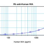 To detect hMIA by sandwich ELISA (using 100 ul/well antibody solution) a concentration of 0.5 - 2.0 ug/ml of this antibody is required. This antigen affinity purified antibody, in conjunction with ProSci’s Biotinylated Anti-Human MIA (38-167) as a detection antibody, allows the detection of at least 0.2 - 0.4 ng/well of recombinant hMIA.