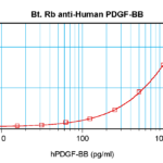 To detect hPDGF-BB by sandwich ELISA (using 100 ul/well antibody solution) a concentration of 0.25 – 1.0 ug/ml of this antibody is required. This biotinylated polyclonal antibody, in conjunction with ProSci’s Polyclonal Anti-Human PDGF-BB (XP-5255) as a capture antibody, allows the detection of at least 0.2 – 0.4 ng/well of recombinant hPDGF-BB.