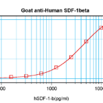 To detect Human SDF-1-beta by sandwich ELISA (using 100 ul/well antibody solution) a concentration of 0.5 - 2.0 ug/ml of this antibody is required. This antigen affinity purified antibody, in conjunction with ProSci’s Biotinylated Anti-Human SDF-1-beta (XP-5271Bt) as a detection antibody, allows the detection of at least 0.2 - 0.4 ng/well of recombinant Human SDF-1-beta.