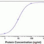 Direct Elisa Test. Protein as test antigen. Affi-pure IgY as primary antibody and Goat anti-IgY HRP as 2nd antibody. Fixed amount of antibody (1 ug/mL) and serial dilutions of antigen. <br><br>E coli-derived fusion protein as test antigen. Affinity-purified IgY dilution: 1:2000, Goat anti-IgY-HRP dilution: 1:1000. Colorimetric method for signal development.