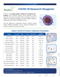 COVID-19 research reagents from ProSci